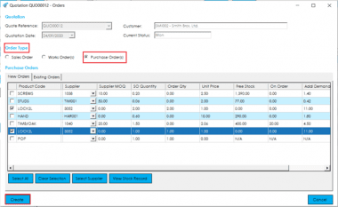 Raise Purchase Orders - CIM Software
