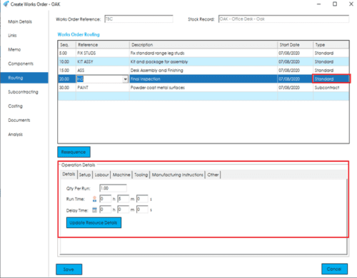 Routing Tab - CIM Software