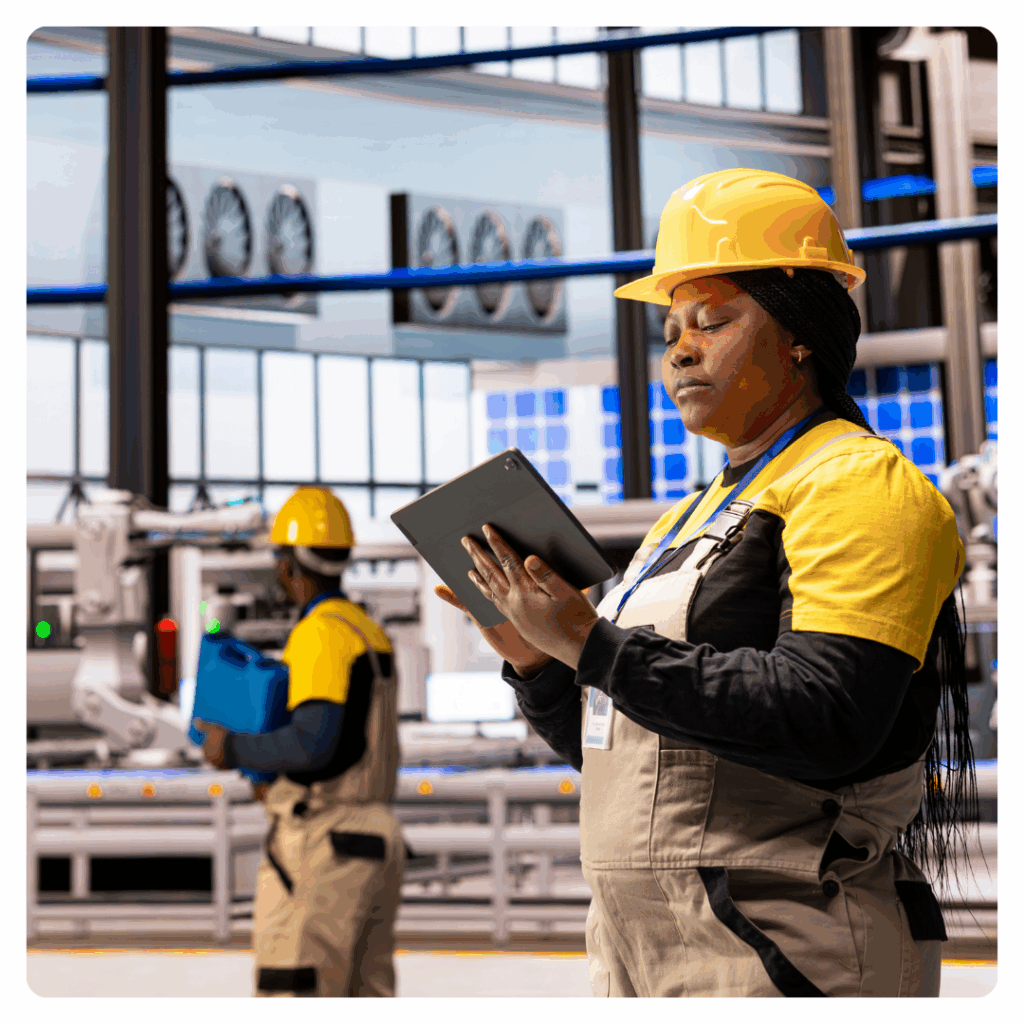 Woman using Announce cim360.cloud