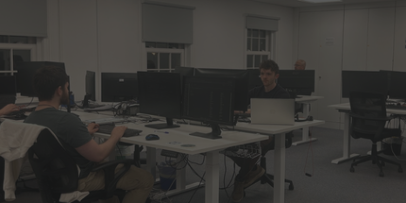 Qi office with a dark grey filter over the top